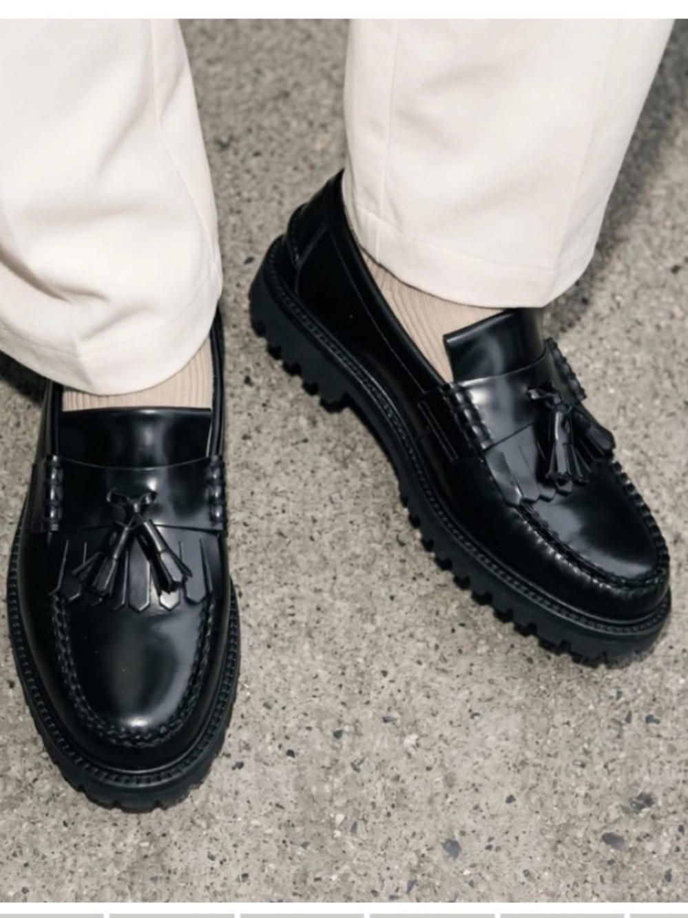 G.H. Bass Weejuns Men’s Layton Lug Tassel Loafer Black Size 9.5